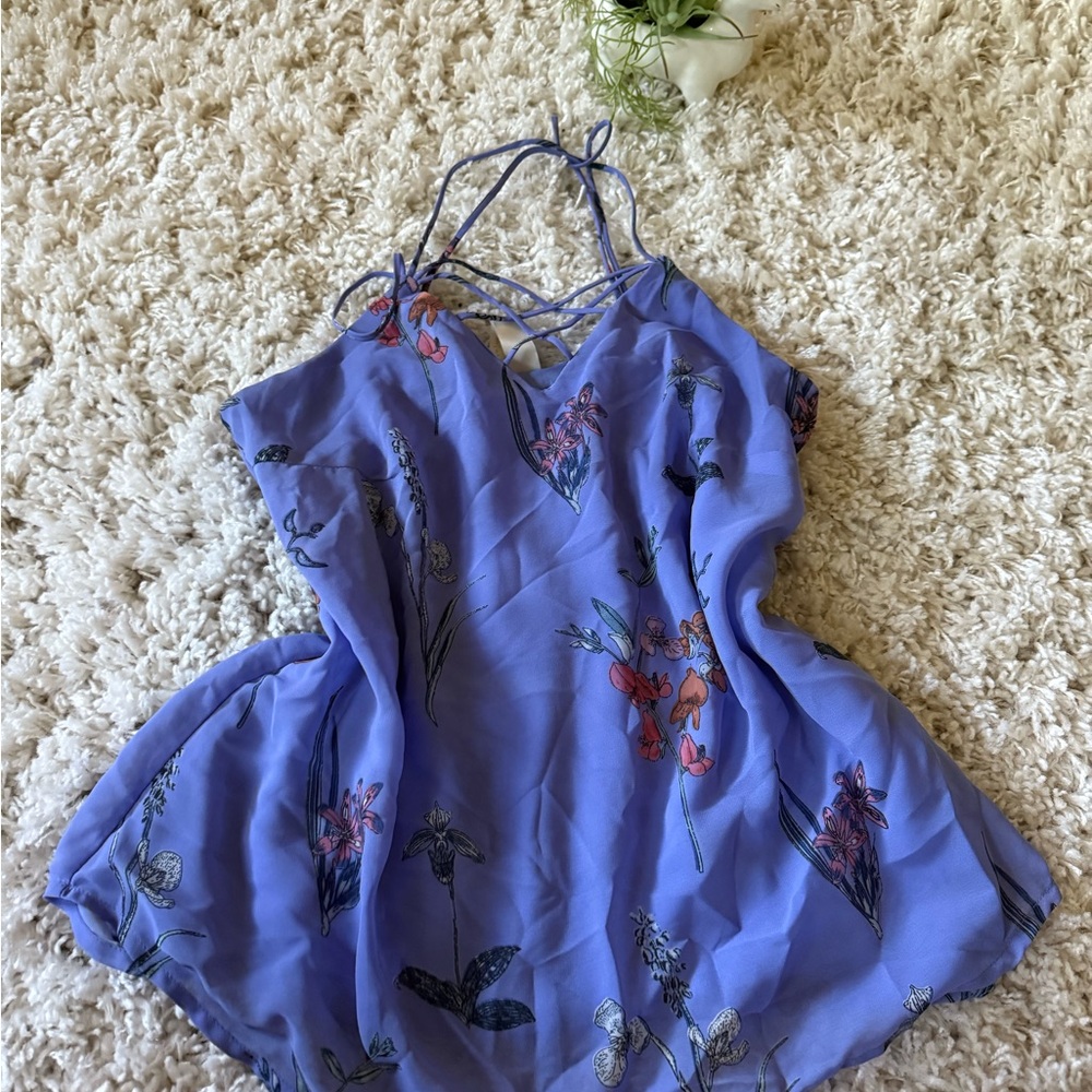 Japna Floral peplum flowy summer top in Purple